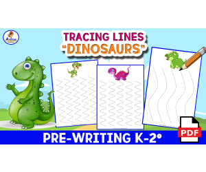TRACING LINES EXERCISES - Dinosaur Theme