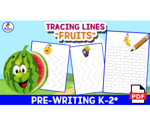 TRACING LINES EXERCISES - Fruit Theme