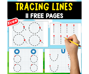 TRACING LINES MINIBOOK | 11 FREE PAGES