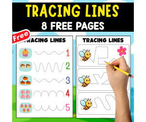 TRACING LINES MINIBOOK | 8 FREE PAGES FOR KIDS