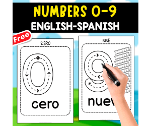 TRACING NUMBERS 0-9| ENGLISH AND SPANISH