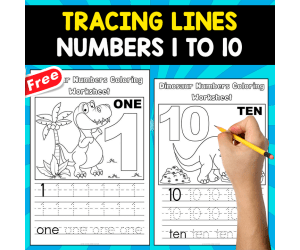 TRACING NUMBERS 1 TO 10 | DINO THEMED FOR KIDS