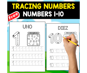 TRACING NUMBERS 1 TO 10 | FREE MINIBOOK OF HANDWRITING