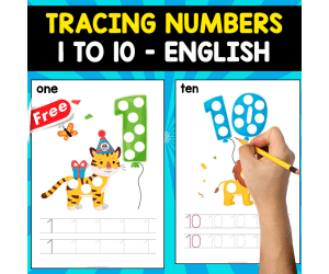TRACING NUMBERS 1 TO 10 | FREE WORKSHEET