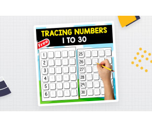 TRACING NUMBERS | 1 TO 30