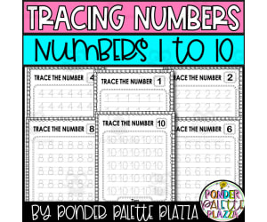 Tracing Numbers Activity - Numbers 1 to 10