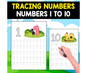 TRACING NUMBERS | FREE MINIBOOK | NUMBERS 1 TO 10