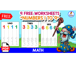 TRACING NUMBERS | NUMBERS 1 TO 9