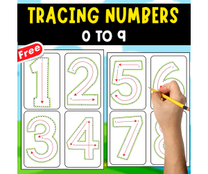 TRACING NUMBERS O TO 9 | FLASHCARDS