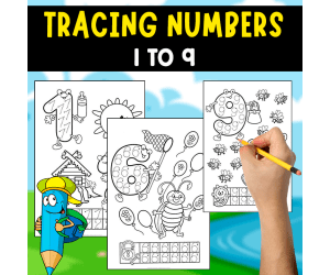 TRACING THE NUMBERS 1 TO 9 | FREE MINIBOOK FOR KIDS