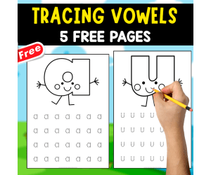 TRACING VOWELS | 5 FREE PAGES