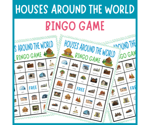 Traditional houses around the world bingo game world activities