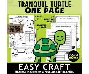 Tranquil Turtle One Page Paper Craft Activities