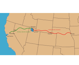 Transcontinental Railroad Map – U.S. History
