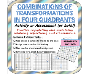 Transformations Activity: Rotations, Reflections & Slides- 4 Quadrants