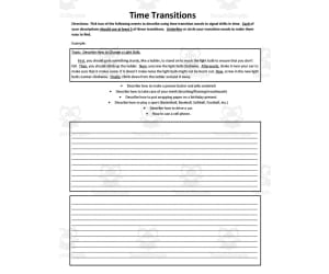 Transitions Practice Worksheets