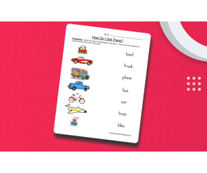 Transportation Matching Worksheet