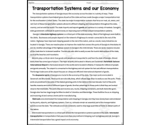 Transportation Systems Reading Packet