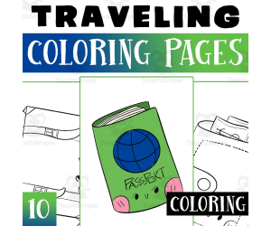 Travel Coloring Pages Worksheet Activity For Morning Work