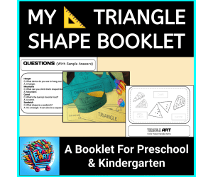 Triangle Tracing & Coloring Worksheets for KG, Montessori, & Pre-K