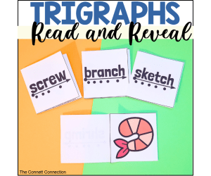 Trigraphs Read and Reveal Blending Cards