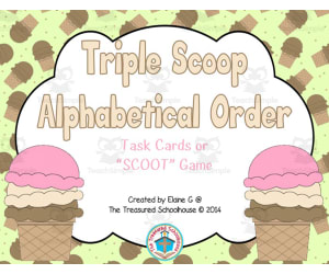 Triple Scoop Alphabetical Order Task Cards