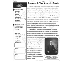 Truman + The Atomic Bomb Reading Packet