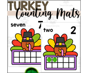 Turkey Counting Mats with Tens Frames