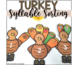 Turkey Counting Syllables Sorting Activity
