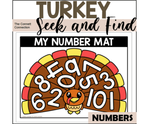 Turkey Number Seek and Find Mats
