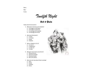 Twelfth Night Act 4 Quiz