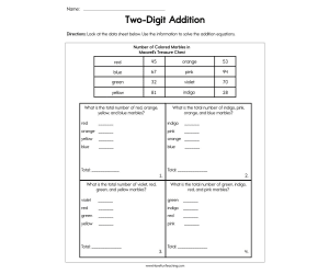 Two Digit Addition Worksheet