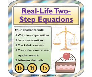 Two Step Equations Worksheet: Writing & Solving Real-Life Equations