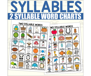Two Syllable Word Charts