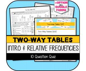 Two-Way Tables QUIZ