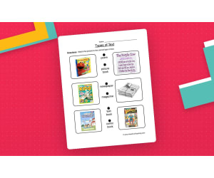 Types of Text Worksheet