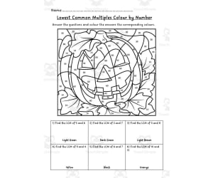 (UK) Lowest Common Multiples Color by Number Activity