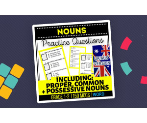 UK/Aus English Language Arts Year 2-3 MCQS: Nouns (Word)