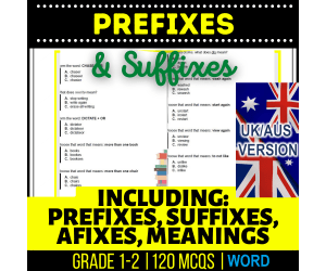 UK/Aus English Prefixes and Suffixes Practice Year 2-3 (Word)