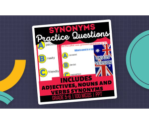 UK/Aus English Synonyms Practice Questions - Year 6-7 (PPT)