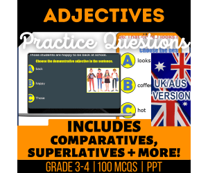 UK/Aus Spelling Adjectives Practice Questions - Year 4-5 (PPT)