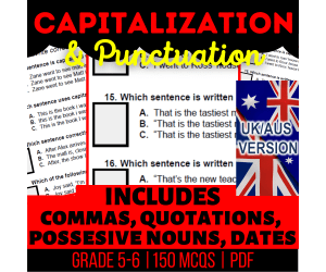 UK/Aus Spelling Capitalisation and Punctuation Practice Year 6-7 (PDF)