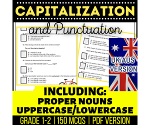 UK/Aus Spelling Captitalisation and Punctuation Practice Year 2-3: PDF