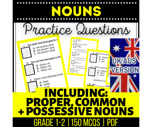 UK/Aus Spelling Nouns Practice Questions - Year 2-3 (PDF)