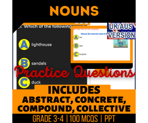 UK/Aus Spelling Nouns Practice Questions - Year 4-5 (PPT)