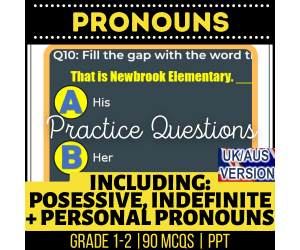 UK/Aus Spelling Pronouns Practice Questions - Year 2-3 (PPT)