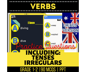 UK/Aus Spelling Verbs Practice Questions - Year 2-3 (PPT)