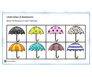 Umbrellas and Rainboots Matching Activity