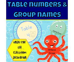 Under the sea table numbers pattern edition