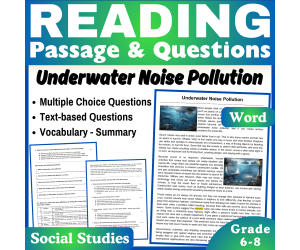 Underwater Noise Pollution: Social Studies Reading Passage (Word)